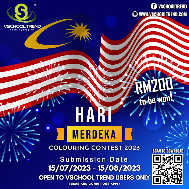 WIN RM200 in this Hari Merdeka Colouring Contest 2023 Details – Organized by VSchool Trend Learning Program