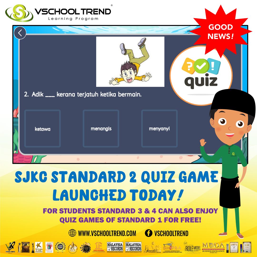 VSchool Trend Launches New Quiz Game for SJKC Standard 2!