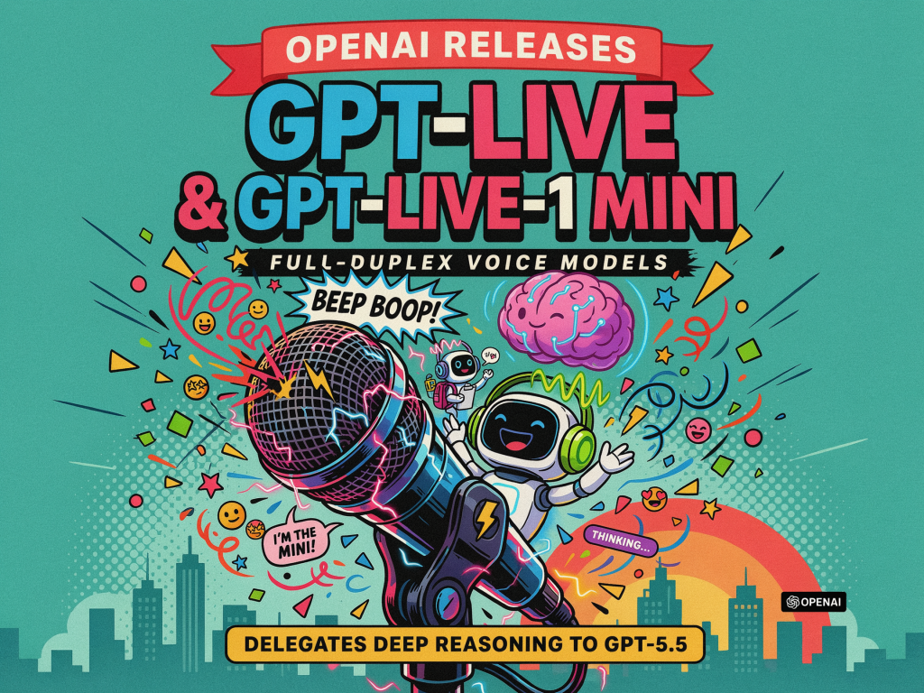OpenAI Releases GPT-Live and GPT-Live-1 mini: Full-Duplex Voice Models That Delegate Deeper Reasoning to GPT-5.5 - MarkTechPost — featured image